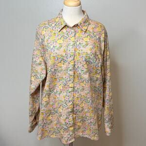 Liberty Art Fabrics By For J Crew Floral Button Up Shirt Sz 20 Casual Artsy Deco